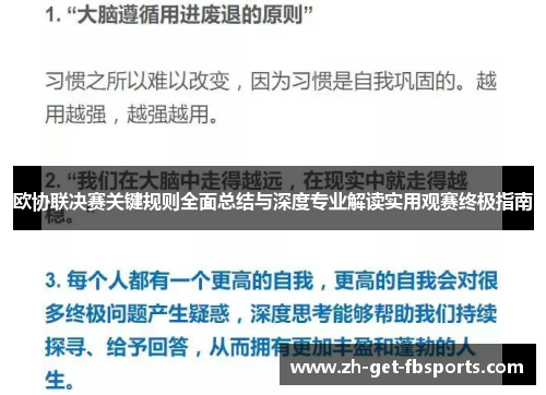 欧协联决赛关键规则全面总结与深度专业解读实用观赛终极指南
