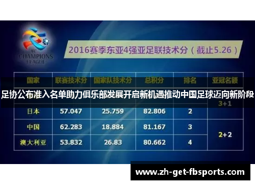 足协公布准入名单助力俱乐部发展开启新机遇推动中国足球迈向新阶段