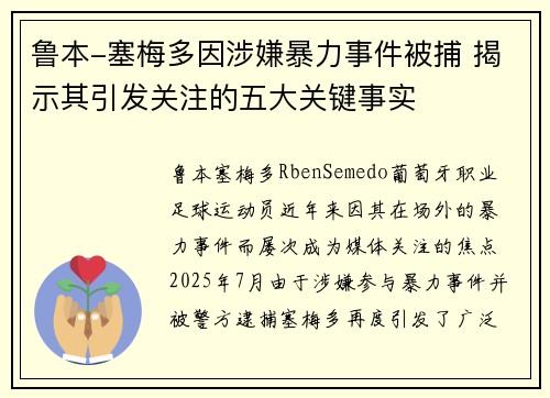 鲁本-塞梅多因涉嫌暴力事件被捕 揭示其引发关注的五大关键事实
